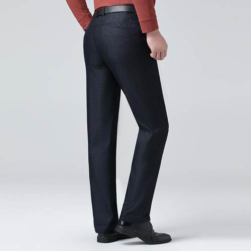 2025秋高档男士商务342-J休闲裤直筒免烫裤子中年爸爸装厚男装款 - 图1