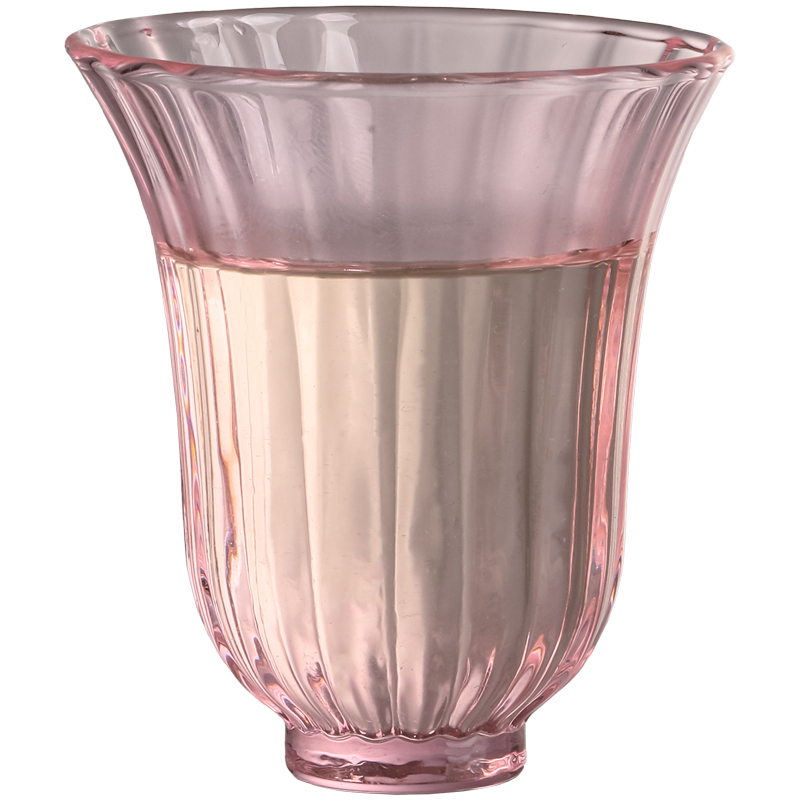 创意粉色花朵闻香杯聚香品茗杯女士喝茶品茶透明玻璃功夫茶杯小号