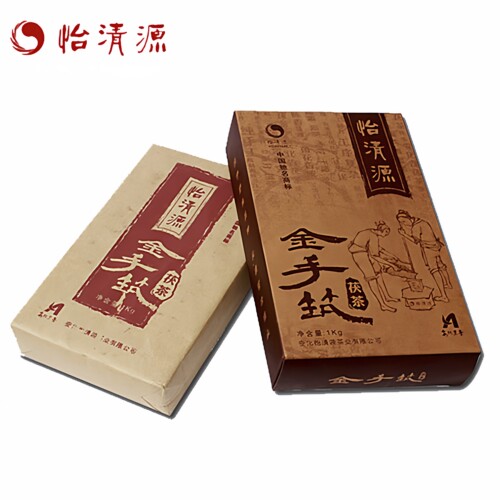 正品2019年怡清源金手筑金花茯砖茶陈年茯茶一级特产黑茶湖南安化 - 图3