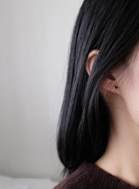 小爱心耳钉925纯银可爱女