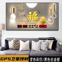 New modern minimalist Decorative Painting Perpetual calendar Electronic Clock Guest Restaurant Home Creative Light Extravagant Wall-mounted Painting with Clock