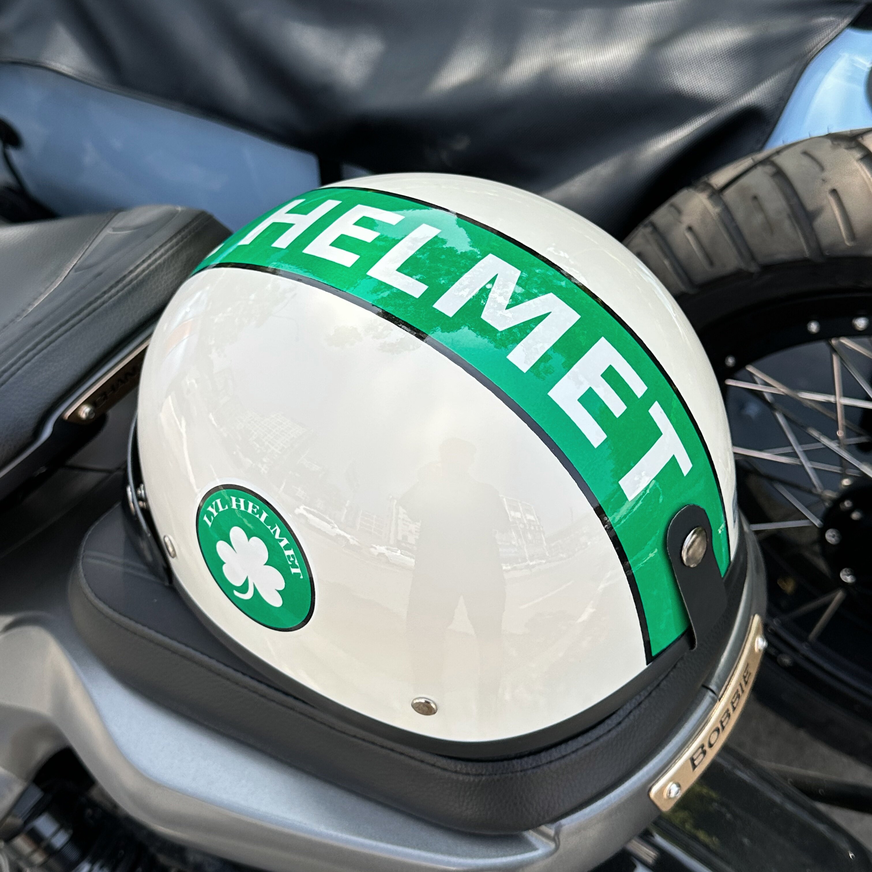 日式电动摩托车复古安全帽哈雷可乐涂装夏季男女士姜戈3C机车瓢半