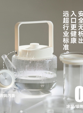 olayks立时清灵全玻璃养生壶纯玻璃家用办公室小型煮茶器烧水壶