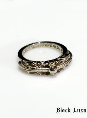 情侣戒指白金色十字架电镀镶钻