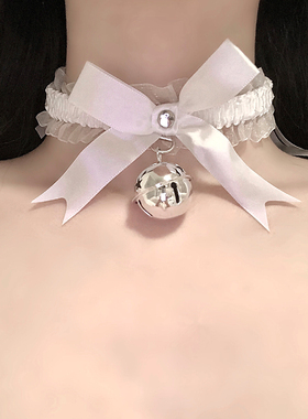 大铃铛脖圈项圈项链蕾丝丝带