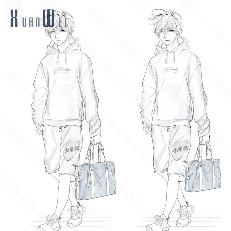 轩唯手提包帆布配真皮横款男士包包 轩唯男士包袋