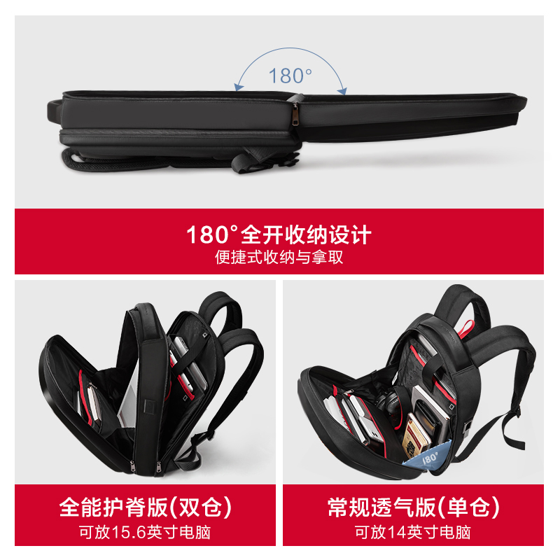 爱华仕一帆风顺双肩包新款大容量商务休闲书包男旅行电脑背包潮流 - 图3