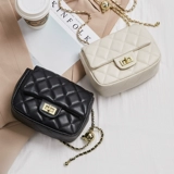 Весенняя сумка для телефона, белая сумка на одно плечо, цепь, из натуральной кожи, в стиле Шанель, на цепочке