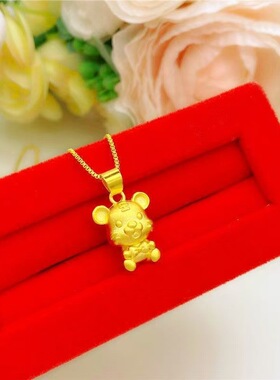 新款蝴蝶结小老虎锁骨链