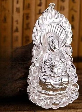 银色观音吊坠潮男民族风