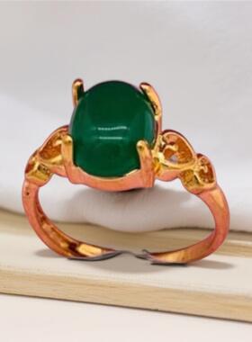 合金水晶戒指女士心相印