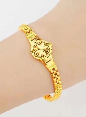 新款花朵金色手表手链