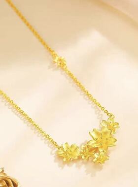 2026新款三生花镂空锁骨链