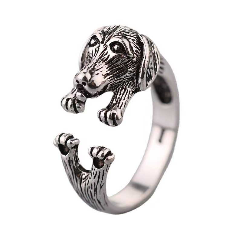 合金戒指 wish爆款外贸欧美爆款饰品小猫小狗活口戒霸气,淘宝优惠券,粉丝福利购,淘宝优惠卷