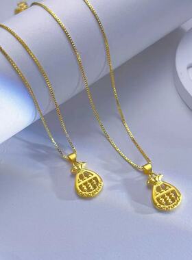 金色水波链福袋算盘项链