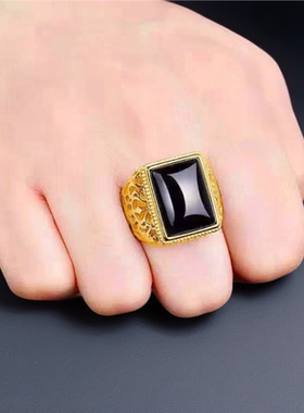 合金戒指黑锆石菱腾色简