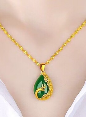2026新款凤凰绿金水波链项坠