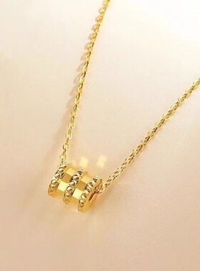 小蛮腰金色O字链钛钢项链