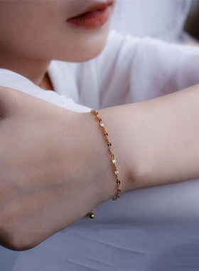 钛钢极简唇形闪链水波纹链满天星简约手链女百搭时尚精致手环配饰