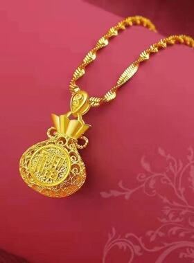新款金色水波链福袋吊坠