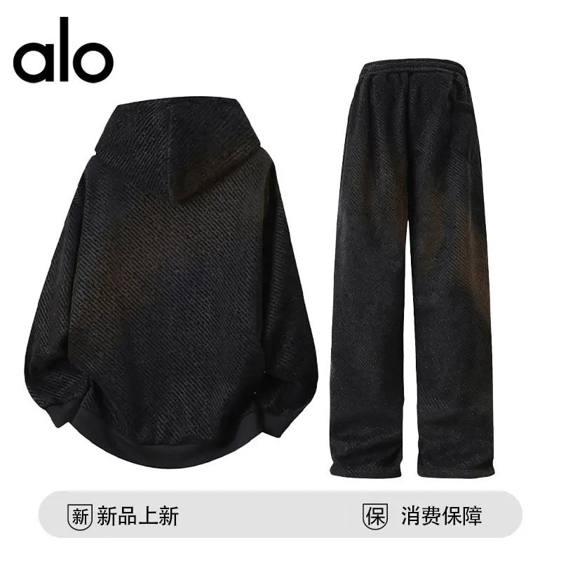 官方奥特莱斯】品牌折扣 秋季连帽休闲套装潮流宽松两件套男 - 图3