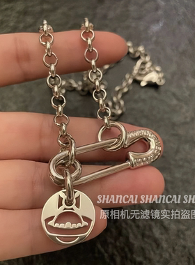 超重工~SHANCAI |星球大别针项链中性古巴链回形针锁骨链