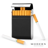 Немецкая современная сигарета из нержавеющей стали мужчина креативная кожаная сигаретная коробка Ultra -Thin Cigarette Box 16/16/20