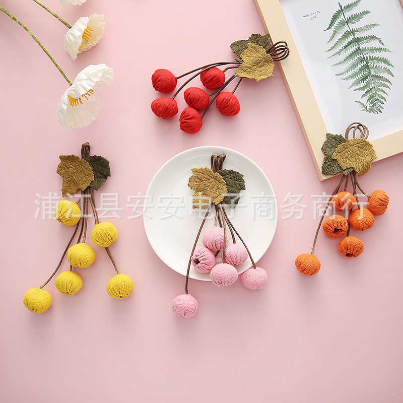 民族风创意手工布艺山楂挂件葡萄水果胸针服装包包手机壳饰品配件,淘宝优惠券,粉丝福利购,淘宝优惠卷