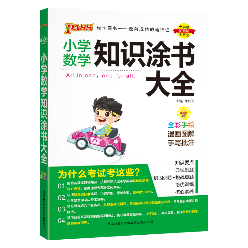 2025新版PASS小学知识涂书大全语文数学英语一二三四五六年级通用教辅书基础知识大全小升初复习资料书思维训练-图0