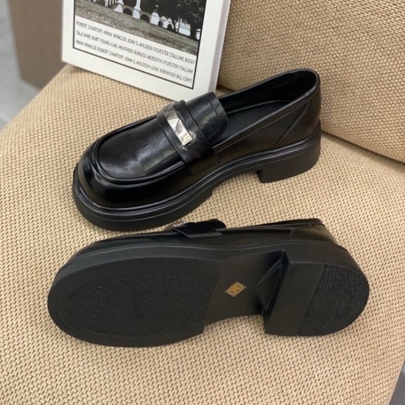 韩版厚底乐福鞋女2026春季一脚蹬懒人圆头粗跟深口单鞋百搭中跟女,淘宝优惠券,粉丝福利购,淘宝优惠卷