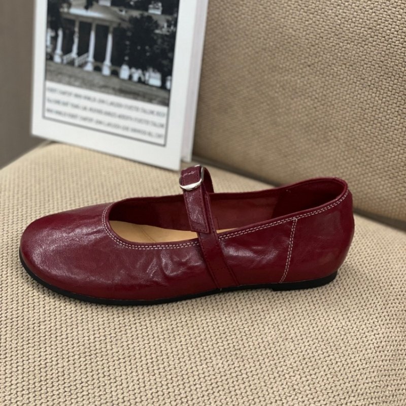 复古风真皮玛丽珍鞋女2026春季通勤风一字扣平底百搭舒适单鞋奶咖,淘宝优惠券,粉丝福利购,淘宝优惠卷