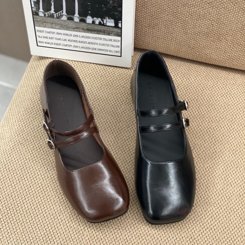 2026春季爆款复古通勤风方头玛丽珍鞋女双带扣浅口平底气质单鞋女,淘宝优惠券,粉丝福利购,淘宝优惠卷