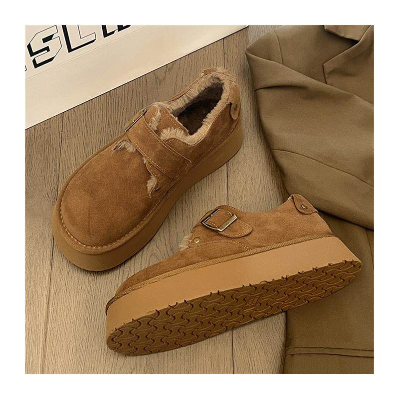 勃肯棉鞋女冬季加绒外穿2025新款一脚蹬厚底增高大头面包鞋雪地靴,淘宝优惠券,粉丝福利购,淘宝优惠卷