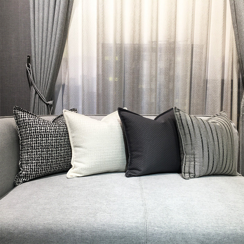 高端棉麻抱枕侘寂风极简黑白靠枕民宿酒店样板房靠垫沙发床头靠背,淘宝优惠券,粉丝福利购,淘宝优惠卷