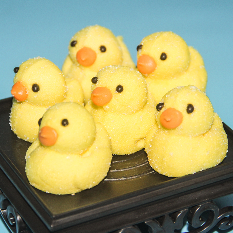 卡通造型棉花糖网红小黄鸭烘培蛋糕装饰儿童小零食软糖果葫芦串串 - 图2