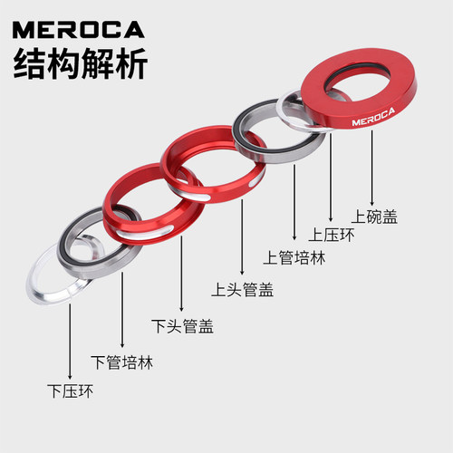 MEROCA折叠车44mm内置培林碗组风行GUST 大行BYA412 P18 P8头碗组 - 图2
