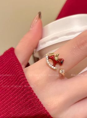 2025马年本命年红马食指戒女款