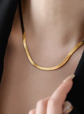 金蛇骨项链女款颈链宽ins冷淡风简约项链高级感轻奢小众高级叠戴