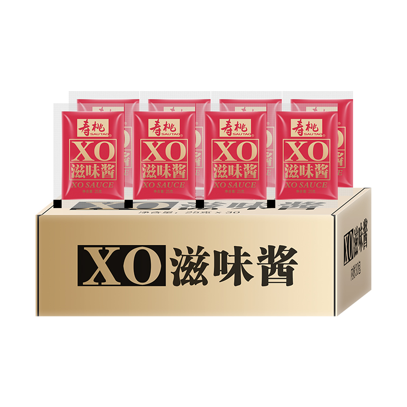 香港寿桃牌xo滋味酱整箱 711港式车仔面专用xo酱意面酱拌面酱30包 - 图0