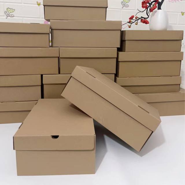 Flip kraft paper shoe box cardboard express box packaging box