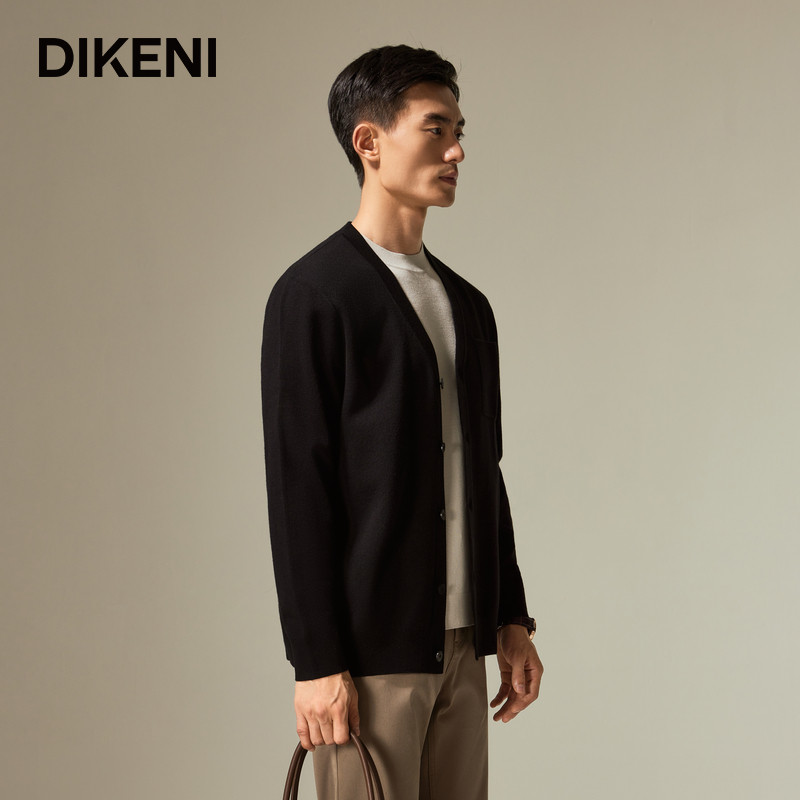 迪柯尼高端男装毛衣针织开衫秋冬新品简约百搭通勤羊毛外套,淘宝优惠券,粉丝福利购,淘宝优惠卷