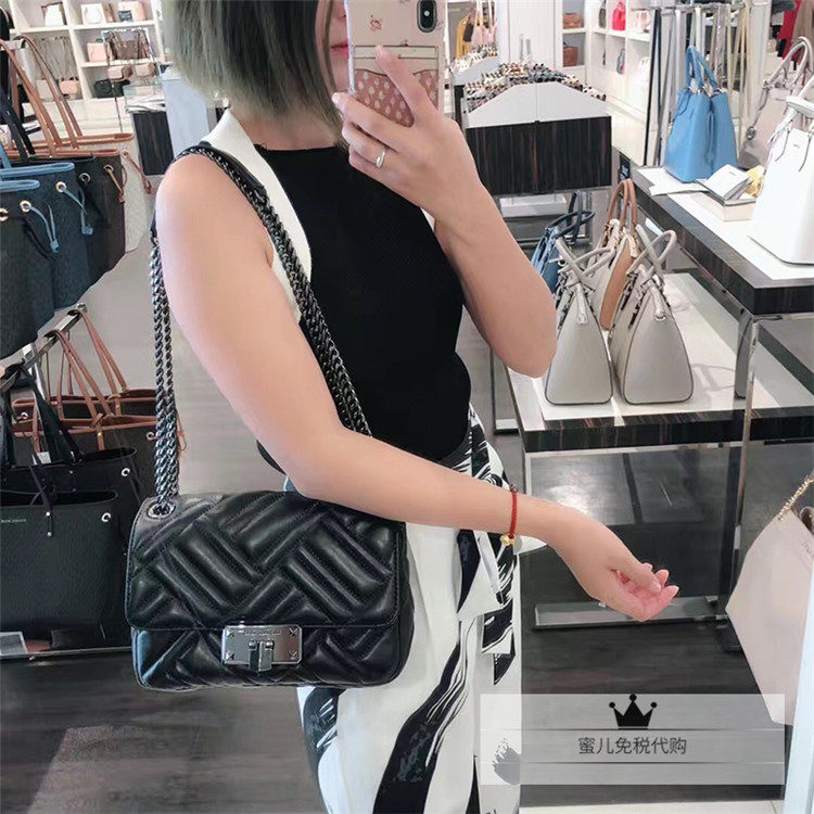 美国正品mk peyton羊皮小香风链条包 蜜儿免税购女士包袋