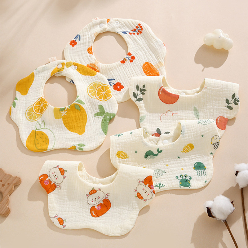 纯棉纱布口水巾宝宝新生儿六层加厚吃饭围嘴360旋转吸水防污围兜,淘宝优惠券,粉丝福利购,淘宝优惠卷