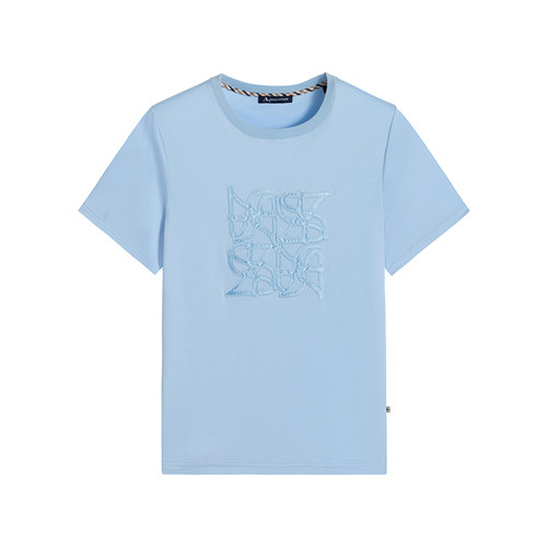 Aquascutum/雅格狮丹春夏新品女时尚休闲纯棉字母图案短袖T恤气质 - 图2