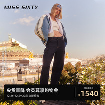 Miss Sixty2023 Winter New Grinders Jeans Woman Retro Dark Blue High Waist Loose Tooling Wind