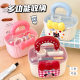 Multifunctional portable storage box with lid, split hair jewelry jewelry finishing box transparent double-layer creative cute medicine box