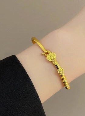 香港雪禧如意串珠金包银手链女时尚轻奢高级感半镯半链百搭送礼物