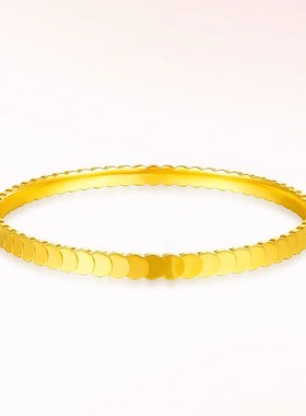 香港雪禧金包银鱼鳞亮片手镯女款轻奢高级感手环送女友老婆礼物