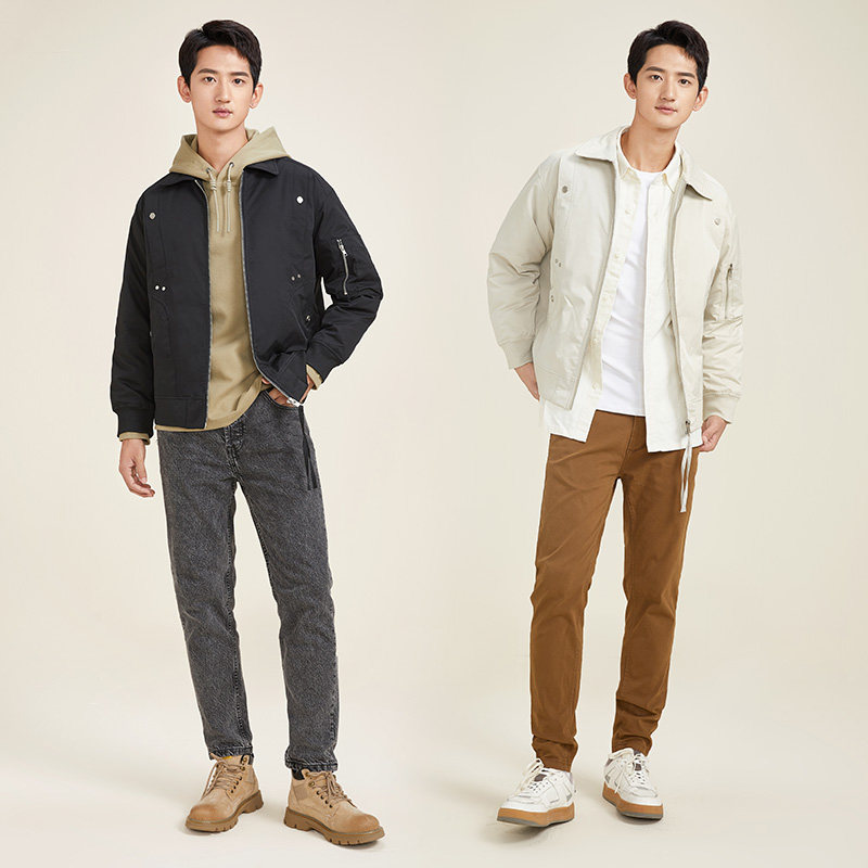 千仞岗新款冬季男士短款夹克羽绒服轻薄外搭休闲外套男,淘宝优惠券,粉丝福利购,淘宝优惠卷