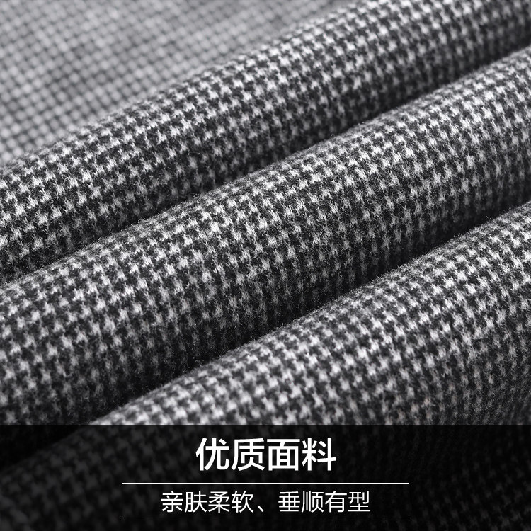 格子毛呢小直筒中年2020新款女裤 娇兰芭莉中老年女装